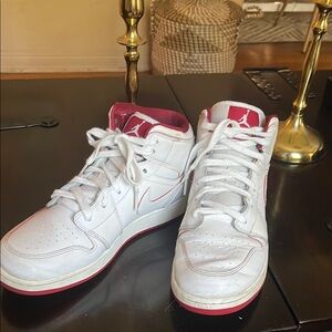 Jordan white and Red Sneakers